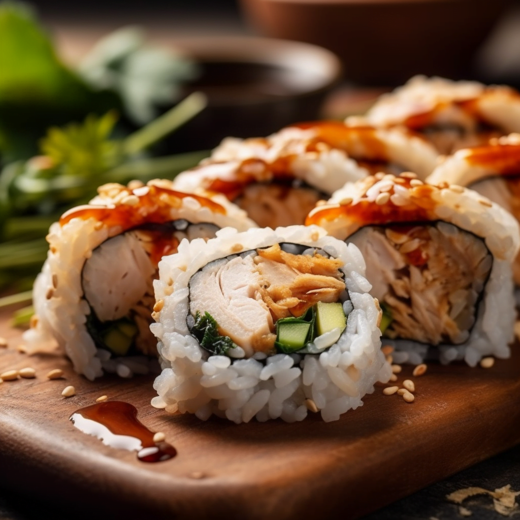 sushi med kylling